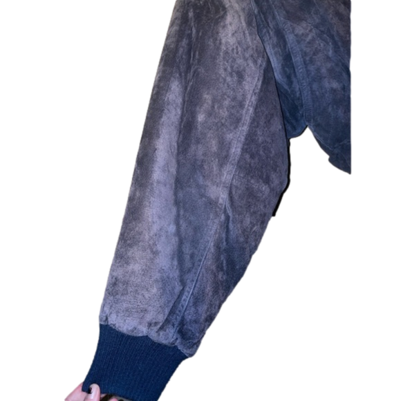 COPY - Vintage Dual Control 100% Suede Leather Bomber Jacket Size Large - Picture 4 of 13